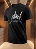 Shark Graphic Tshirt - Casual Short Sleeve Crew Neck