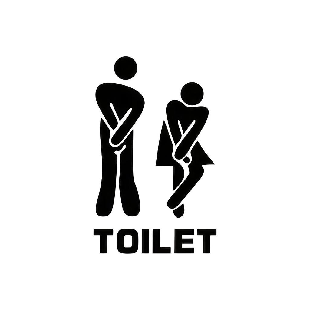 Toilet Door Decorative Sign: Cross-Border Bathroom Reminder Wall Sticker
