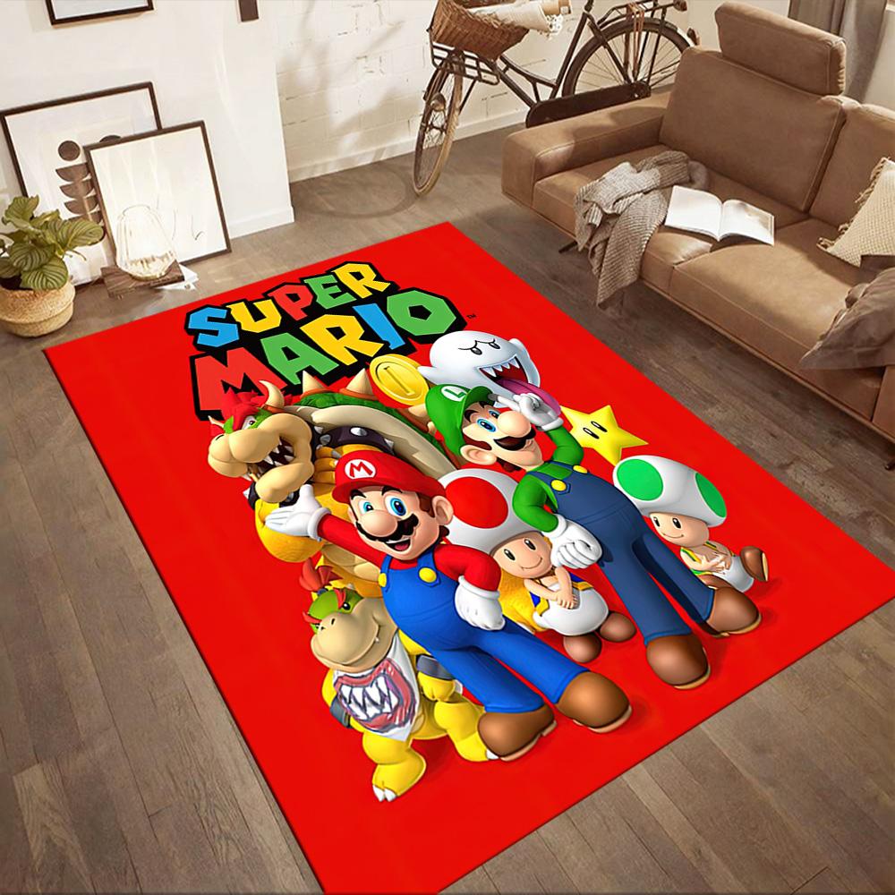 Super Mario Pattern Square Rugs Are a Great Choice for Living Rooms, Bedrooms, Home Décor, and As Gifts.
