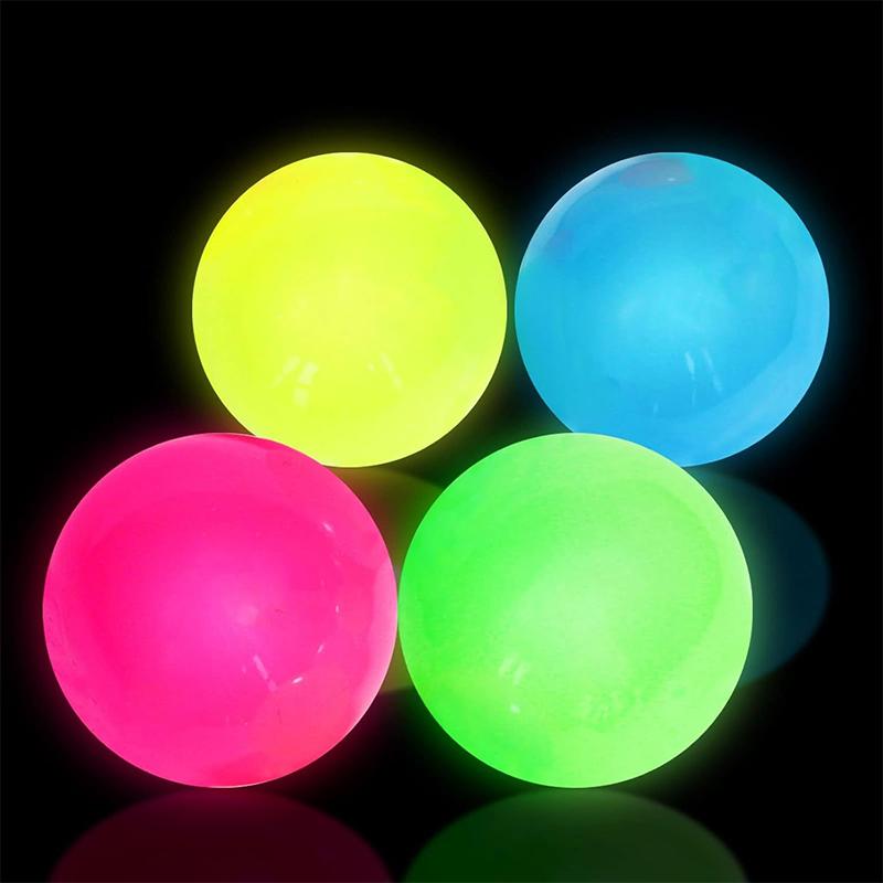 Glow-In-The-Dark Sticky Ceiling Balls 5/10Pcs Sticky Glows Balls Fidget Toys Stress Relief Sensory Toys Wall & Ceiling Decor