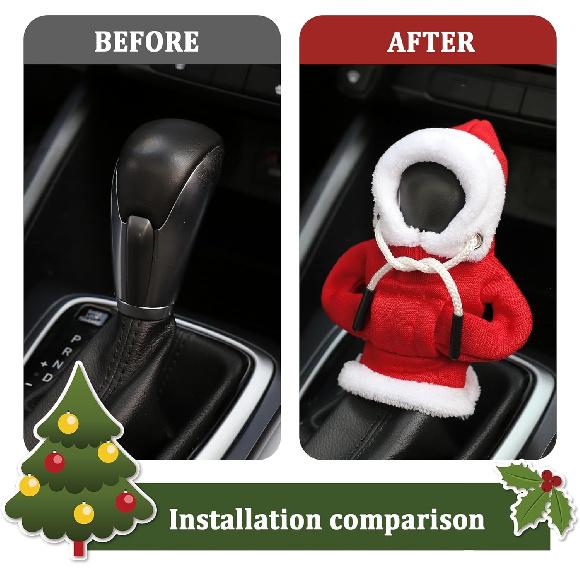 OFBAND Hoodie Car Gear Shift Cover,Christmas Car Decor Gear Shift Knob Cover for Manual/Automatic Shift Knob,Universal Interior Car Accessories