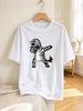 Unisex T-shirt Cute Zebra Print Casual Comfy Soft Fashion Summer Basic Top Daily Wear