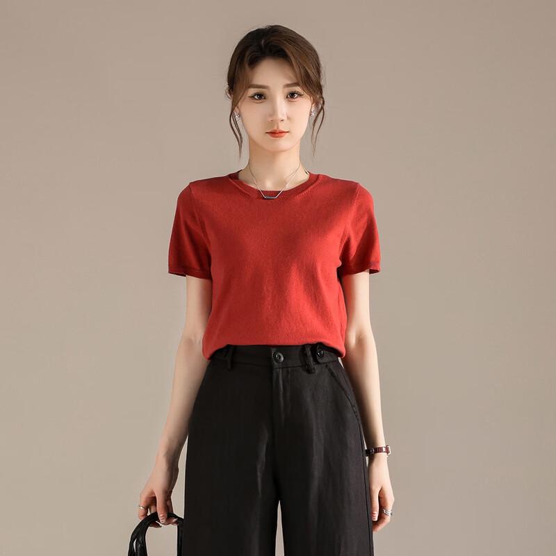 

RAIN.CUN Women s Round Neck Short Sleeve T-shirt M