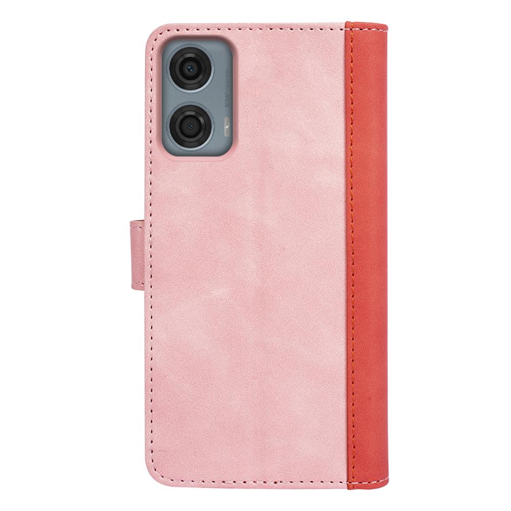 For Motorola Moto G24 Power Wallet Case Leather Phone Cover Splicing Color