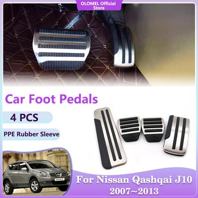 Para Nissan Qashqai J10 Dualis 2007~2013 Pedais de Carro Apoio de Pé Aço Inoxidável Almofada de Freio Acelerador Bandeja de Liga Acessório Interior