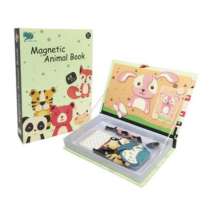 Juego de rompecabezas magnético portátil Happy Town con animales, 1 juego, 58 piezas, el mejor rompecabezas para niños pequeños de Corea