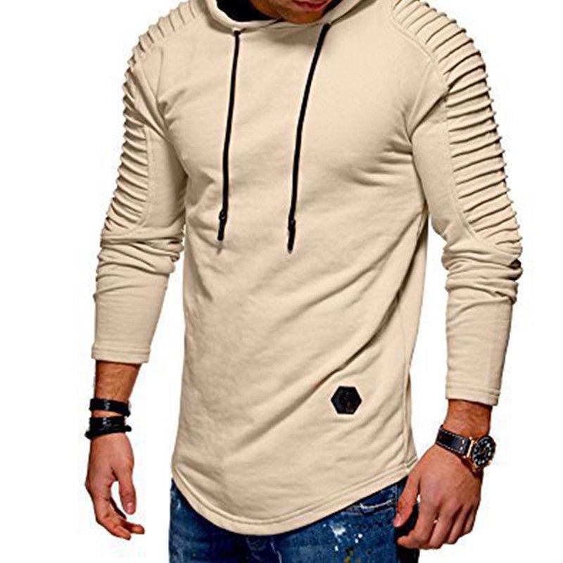 Classic Men Top T-shirt Long Sleeve Slim Fit Hooded Sweatshirt With Premium Materials
