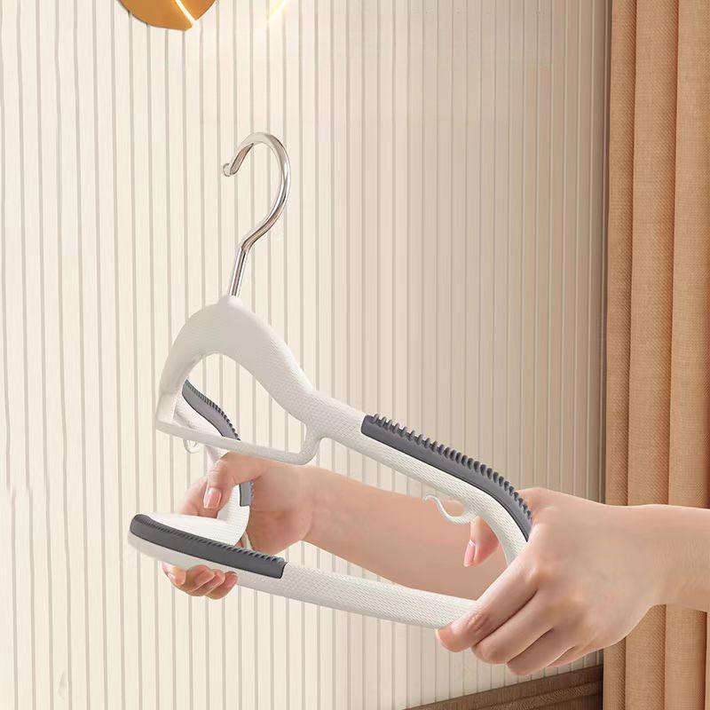 Clothes Hanger Non-Slip Thickened No Trace Household Hanger Rotatable Multi-Functional Wide Shoulder Plastic Dry and Wet Dual-Use Daily Necessities