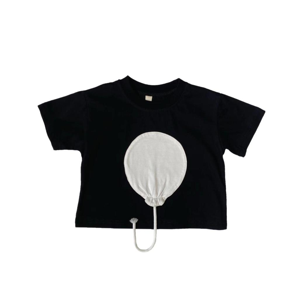 Korean Style Kids' 3D Balloon T-Shirt - Summer Short-Sleeve, Skin-Friendly Tee for Boys and Girls