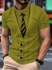 Men's 3D Fake Suit Print T Shirt With Pinstripe Blazer, Shirt And Tie Design Casual Funny Men Women Business T-shirt Clothing