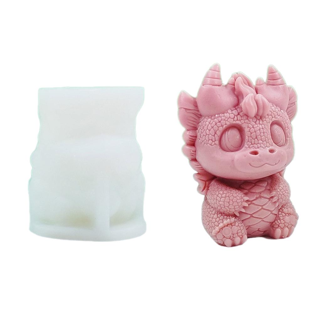 Cute Dragon Silicone Mould Resin Casting Molds Scented Candle Molds for Candle Making Plaster Soap Mold Desktop Decors