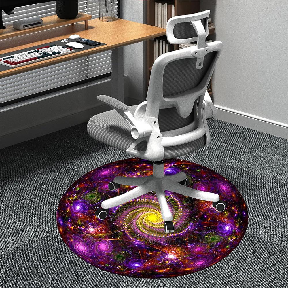 

1pc Cosmic Spiral Artwork Chair Carpet for Office, Soft Flannel Throw Mat, Perfect for Office,Holiday Party Decoration Choice yy251113205 80cm by 80cm