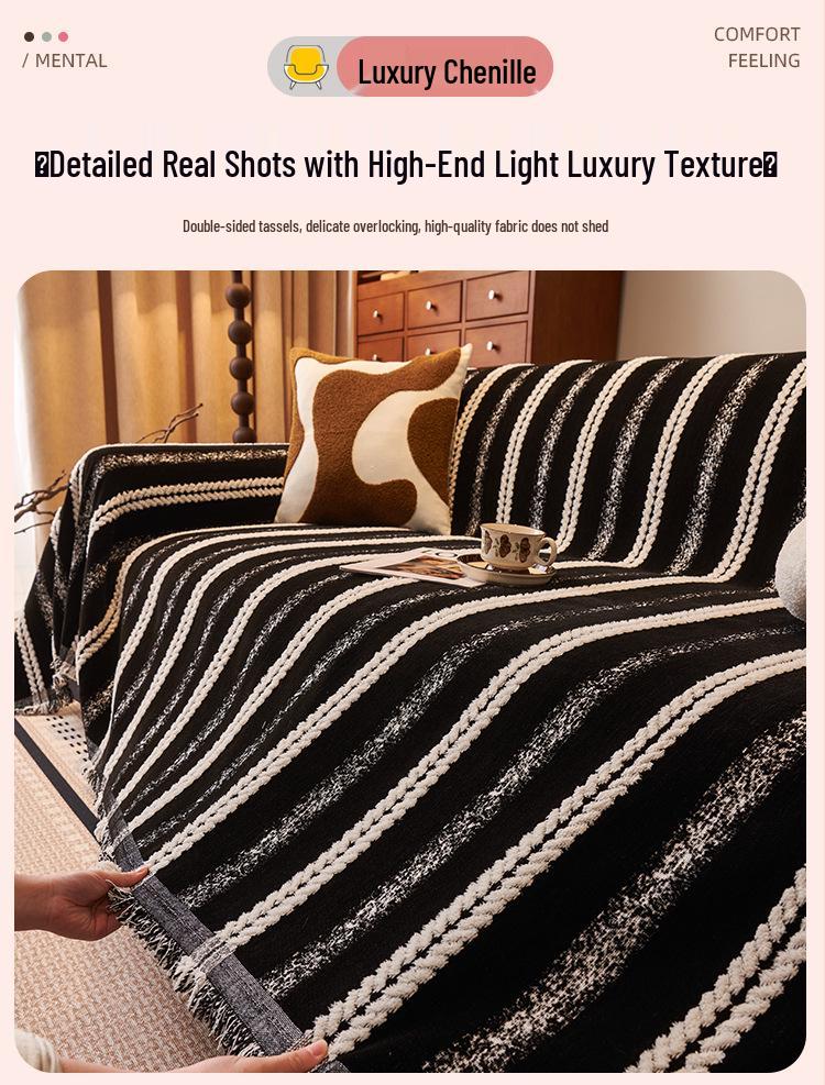 Hochwertige Moderne Winter Sofadecke: Luxus-Stil, Dick, Rutschfest, Kratzfeste Hülle.