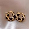 Leopard Print Hoop Earrings With Enamel Finish Fashionable Design For Women Lightweight And Allergy Resistant