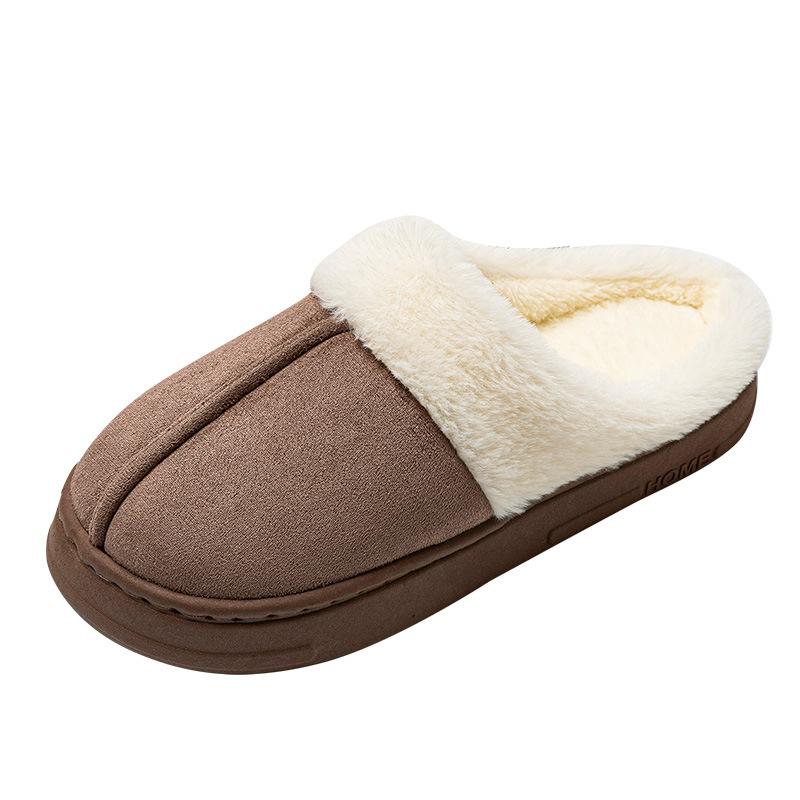 Suede Cotton Slippers 2025 Winter New Thick Bottom Non-slip Home Indoor Heating Household Cotton Drag