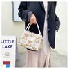 Linen Handbag Women New Cute Cartoon Bear Lunch Box Fresh Artistic Student Tutoring Bag
