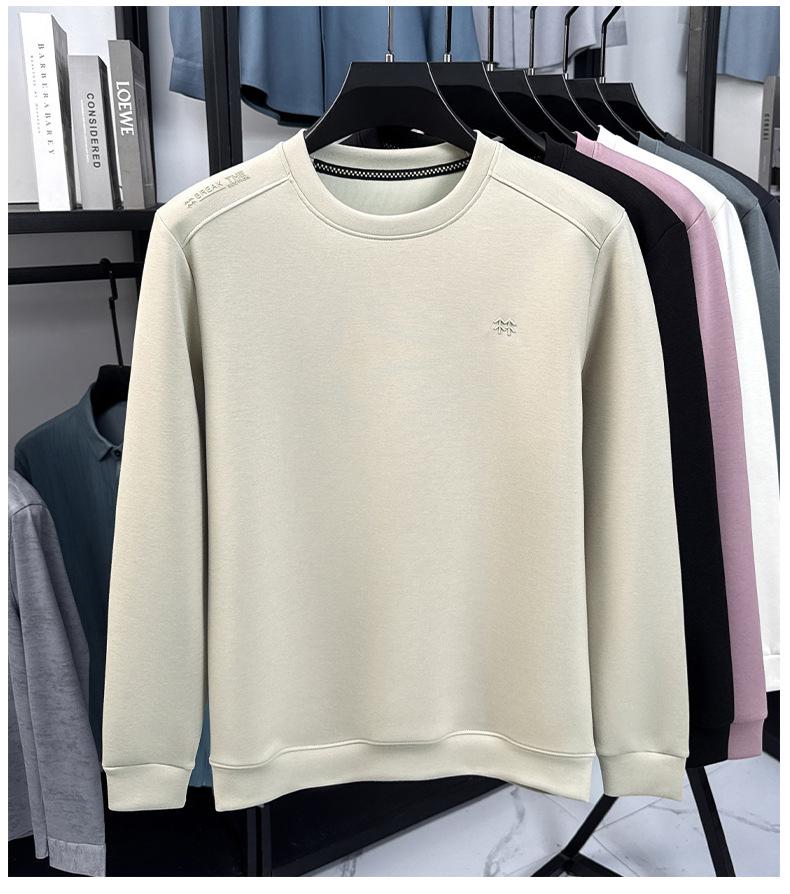 Men's 370g Heavyweight Thickened Round Neck Autumn Hoodie 2025 – Mature Fashionable Casual Layer