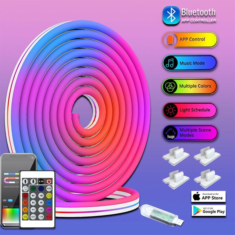 

Graffiti 3M Music Neon Light Strip: WiFi & Bluetooth, DIY Shapes, 16M Colors USB (English color box packaging)