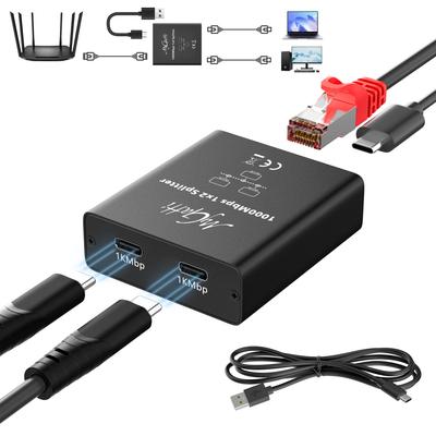 Internet Branching Adapter 1000Mbps LAN Splitter Ethernet Conversion USB Hub 1 Input 2 Output Input To Ethernet Expansion Splitter 2 Device
