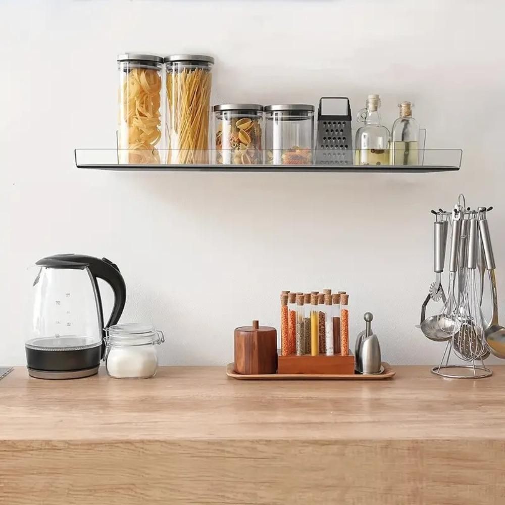 6Pcs Clear Vinyl Record Shelf Wall Mount Magazine Rack Floating Shelves for Books Makeup