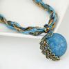 Mode Ethnischer Stil Harz Steinperlen Anhänger Pfau Halskette Retro Böhmischer Stil Schmuck
