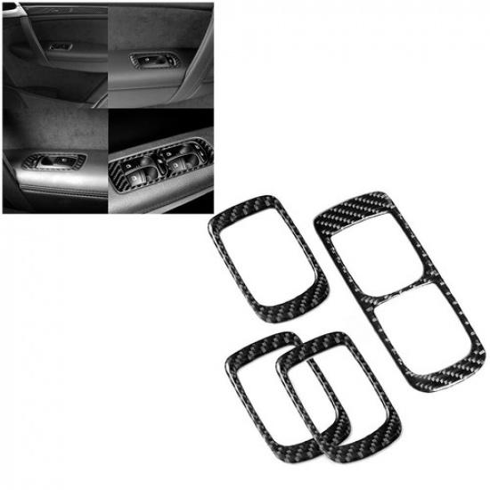 10 st Kolfiber Interiör Dörrkontrollskydd Trim För Porsche Cayenne 2003-10