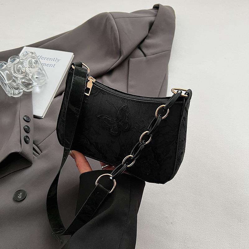 New Chinese style national style bag women's 2025 new niche messenger bag trend line super fire butterfly embroidered shoulder bag
