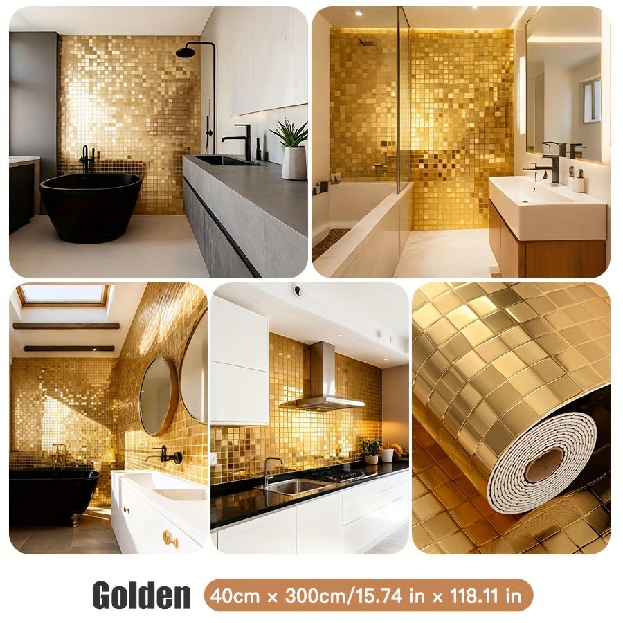 3D Mosaic Self-adhesive Wallpaper, Mirror Reflective Texture. Suitable for Bathroom Walls, Bathroom Waterproof Splashbacks