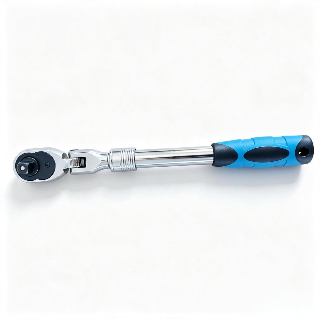 Adjustable Ratchet Wrench Set with Bent Handle & Flexible Head - 1/4", 3/8", 1/2" for Quick Car Repairs