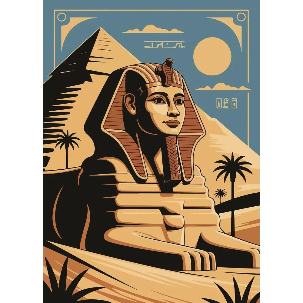 Majestic Pyramids of Giza Egypt Posters Egyptian Sphinx Travel Prints Canvas Painting Wall Art Pictures Home Living Room Decor
