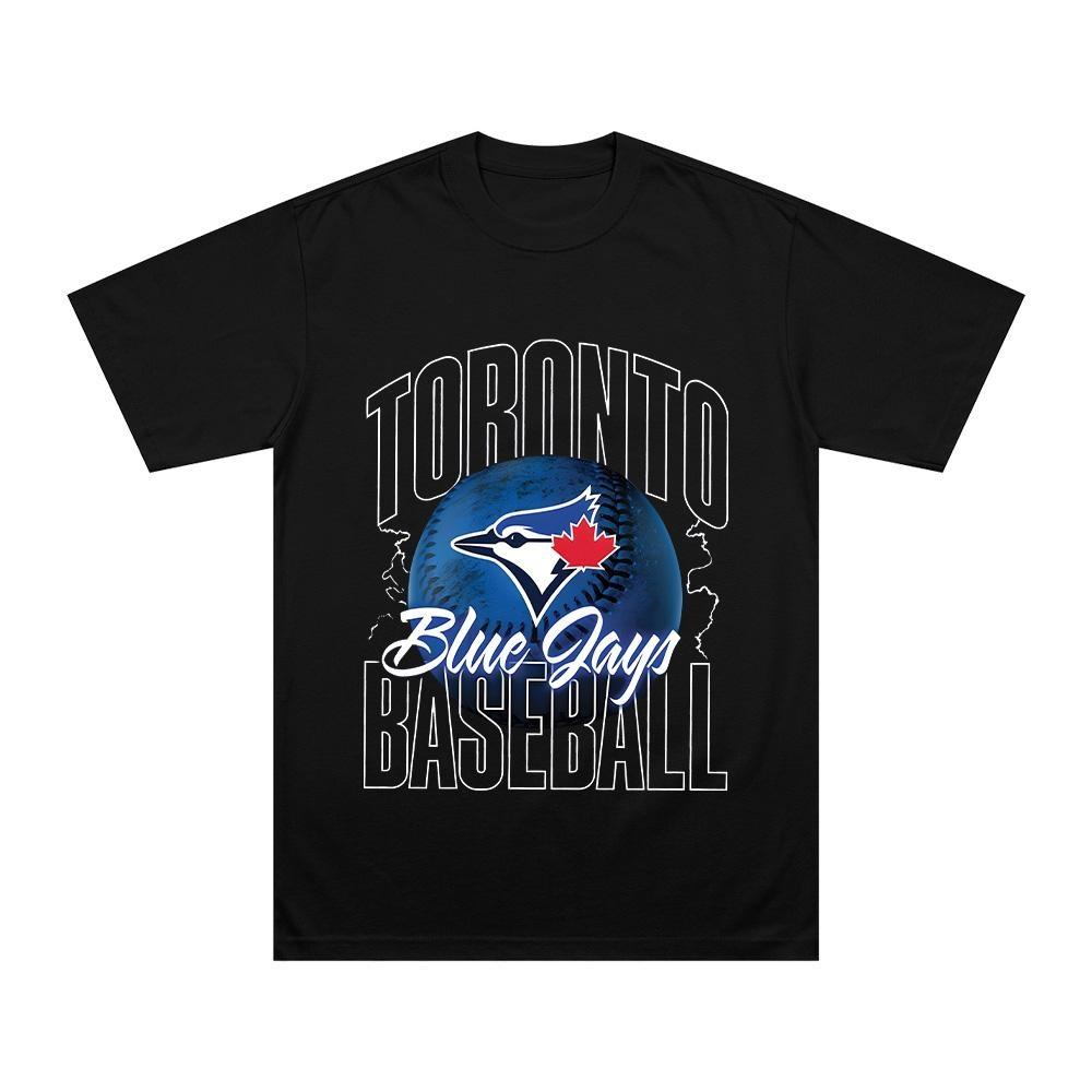 Футболка Fanatics Blue Jays Подарок фанату Blue Jays Футболка Унисекс С коротким рукавом Летняя Хлопок Дышащая Спортивная Одежда S чёрный