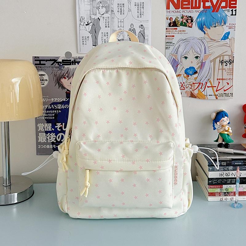 Star Print Backpack Student Schoolbag Large Capacity Women's Backpack