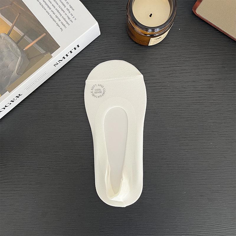 Dámské prodyšné ponožky do lodiček z ledového hedvábí s nízkým střihem - Letní neviditelné, savé ležérní síťované ponožky v jednobarevném provedení