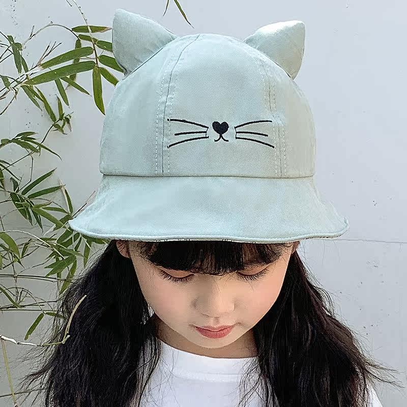Cute Baby Hat With Cat Design Japanese Style Sun Protection Hat For Summer