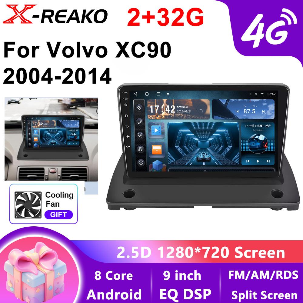 For  Volvo Xc90 2004-2014  Android 2 Din Car Auto Carplay 4G+WIFI GPS Car Radio Navigation Multimedia Video Player Stereo BT