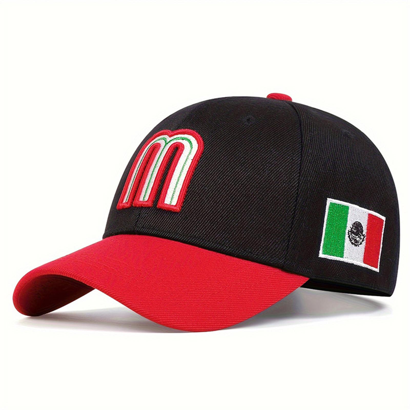 

Adjustable Baseball Cap with Embroidered Letter M and National Flag Patch Classic Fit Unisex Hat Suitable for Outdoor Sports and Casual Wear One Size чёрный