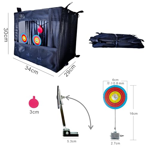 Schießscheibenbox für Airsoft, Airsoft und BB-Gewehre, Geräuschgedämpfte Schleudern, Faltbar, Kein Einsammeln erforderlich, Geeignet für das Indoor-Training (34*29*30cm)