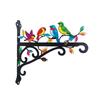 Aesthetic Wall Plant Hanger Metal Hanging Plant Bracket with Colorful Bird Pattern for Bird Feeders Wind Chimes Lantern Outdoor Indoor Patio Decor