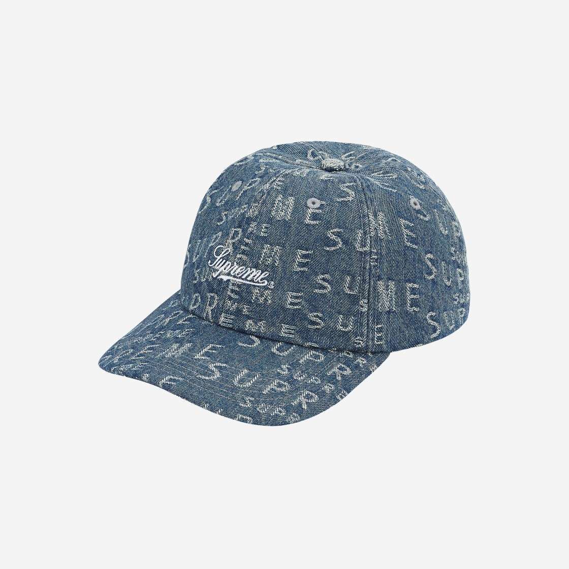 

Джинсовая ткань с 6 вставками из жаккардового логотипа Supreme Warp, синий 21SS -