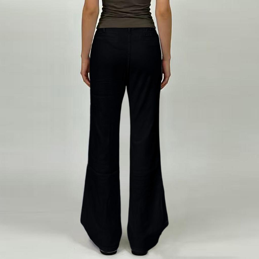Women's Mid- Stretch Jeans Fashion Straight Leg Denim Pants With Pockets