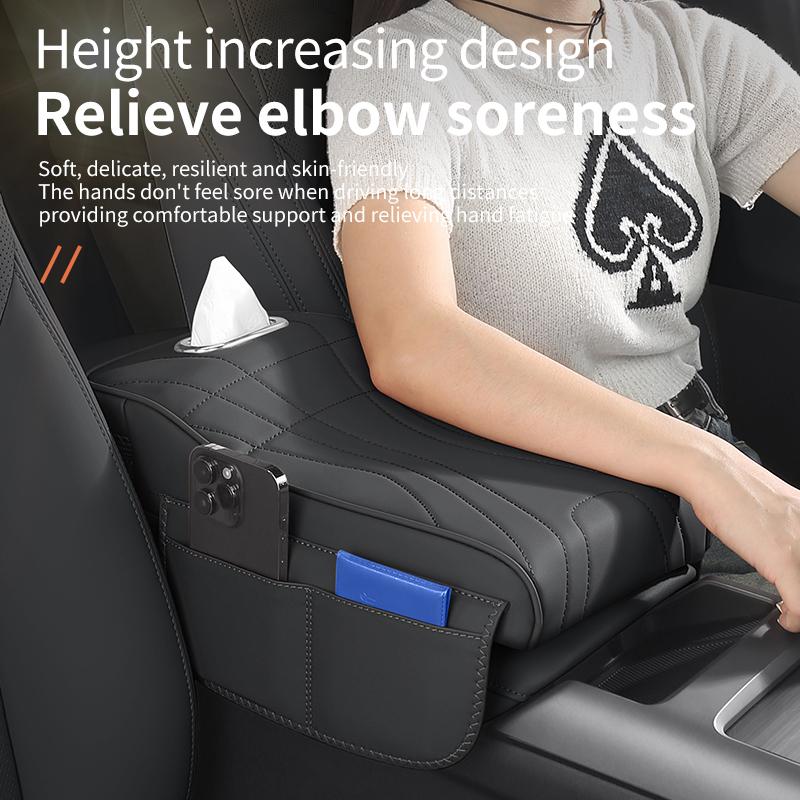 Car Armrest Pad For Buick 2024 2025 Car Armrest Box Height Increase Leather Protective Cover Storage Bag Auto Styling