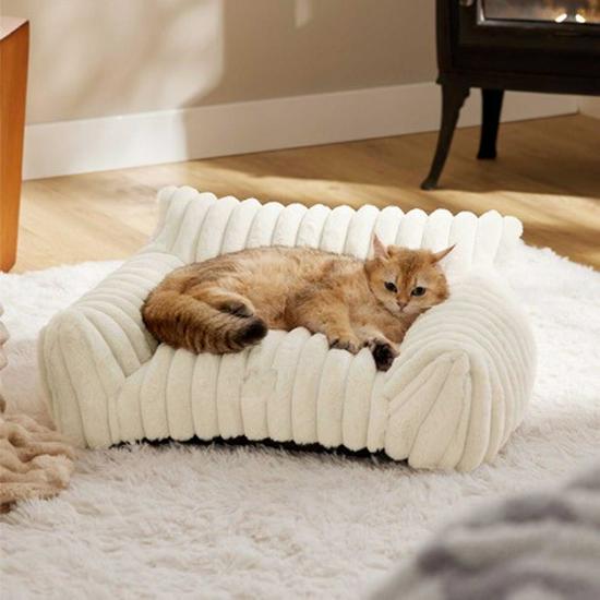 Cama Lavabile per Animali Domestici a Righe per Tutte le Stagioni per Gatti e Cani