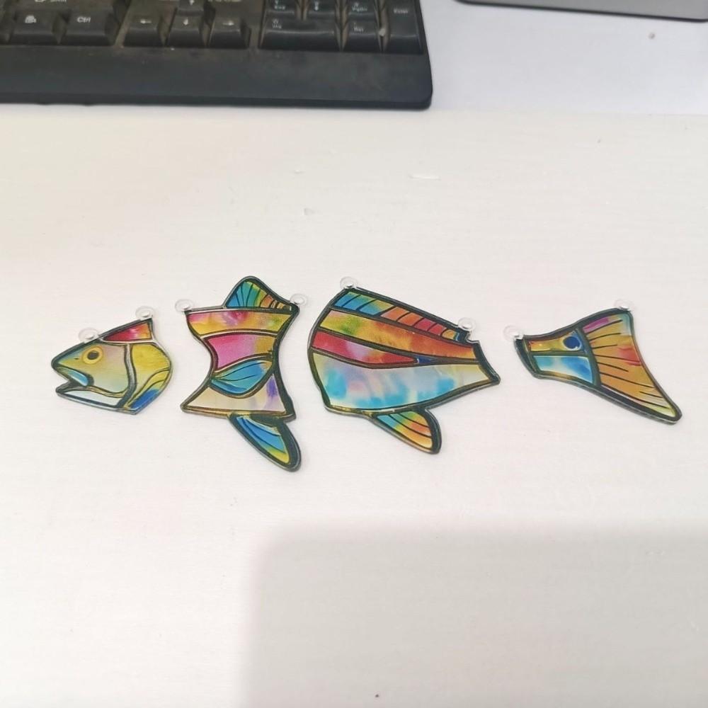 Clear Vivid Acrylic Fish Wind Chime Hand-Painted Fish Hanging Ornament Car Decorations
