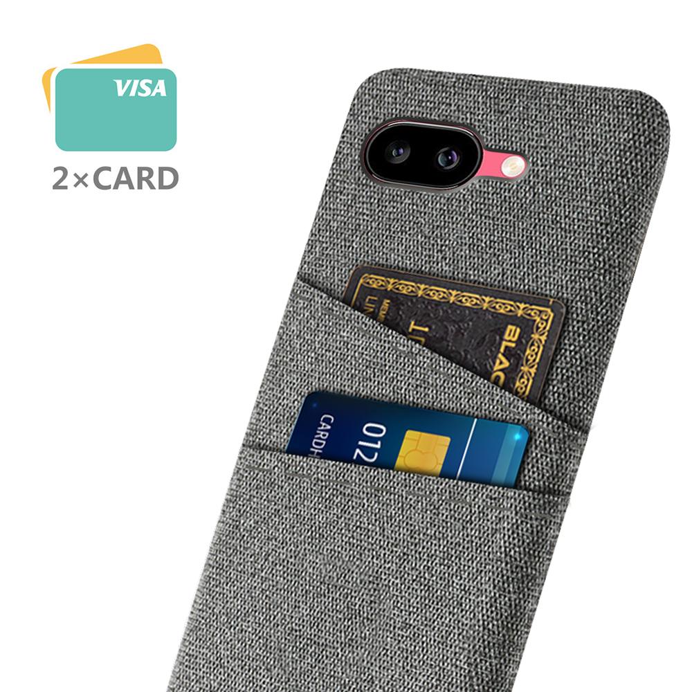 For Google Pixel 9a Case Cloth+Hard PC Phone Cover with Dual Card Slots