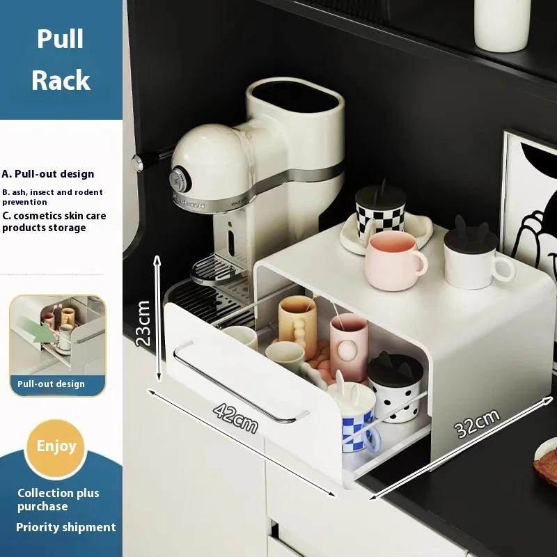Dustproof Cup Storage Rack Kitchen Storage Box Stainless Steel Coffee Capsule Storage Base Tea Cup Display Rack Home Organizer