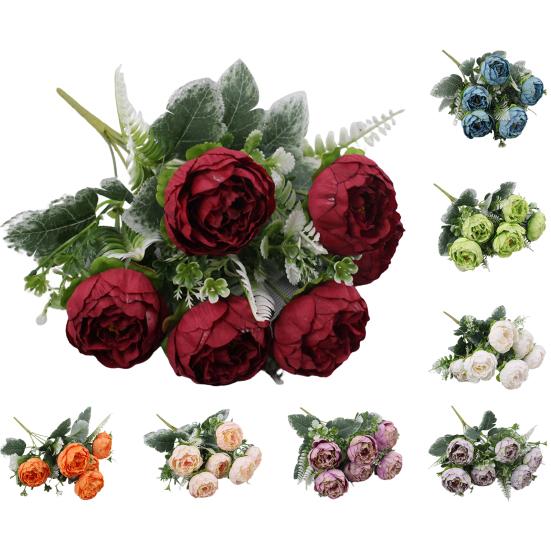 Faux Flower Realistic Decorative Long-lasting Beautiful Nice Looking Simulation Peony Flowers for Home