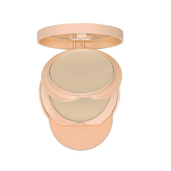 Colors Queen Perfect Look Matte Compact Powder 01 Ivory, 18g, 2-in-1 Base Concealer, Oil Control Waterproof Lightweight Face Makeup for Women