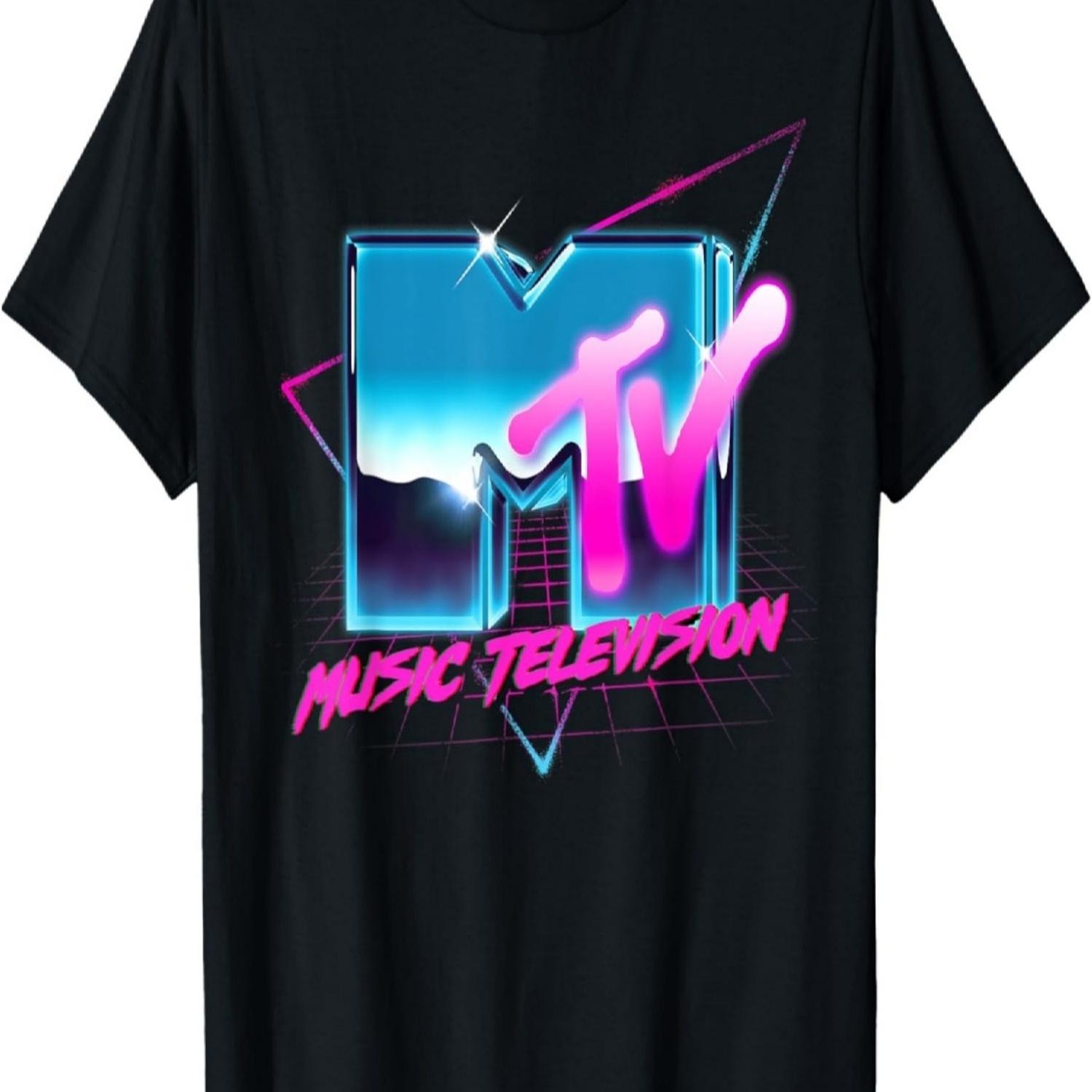 

Mademark x MTV - Rad 80 s MTV Logo Chrome Effect RetroWave Eighties MTV T-Shirt S