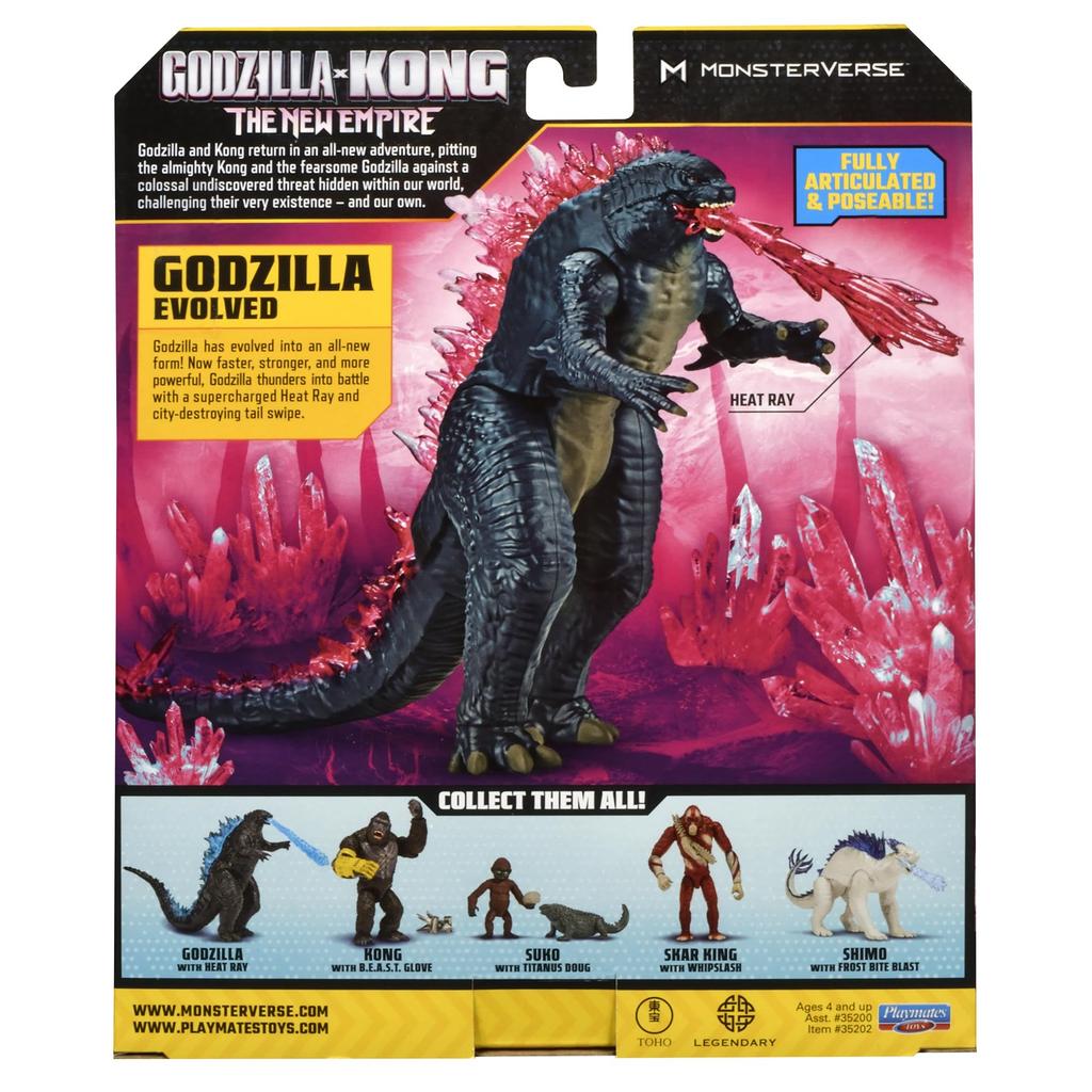 Playmates Toys Godzilla X Kong Godzilla Evolution Heat 35202 6-inch (with Ray),