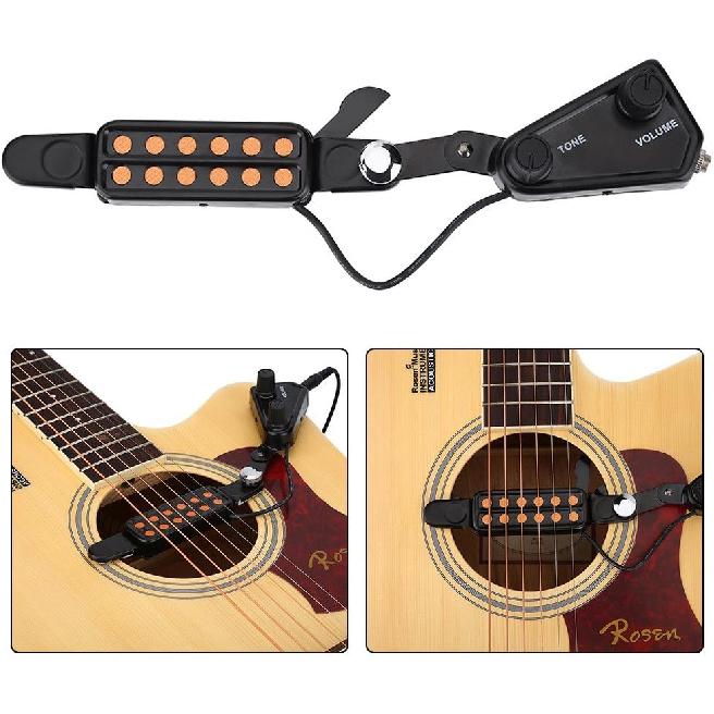 Guitar Pickup Electric Volume Adjustable Transducer Pickup with Accessories for Acoustic Guitar